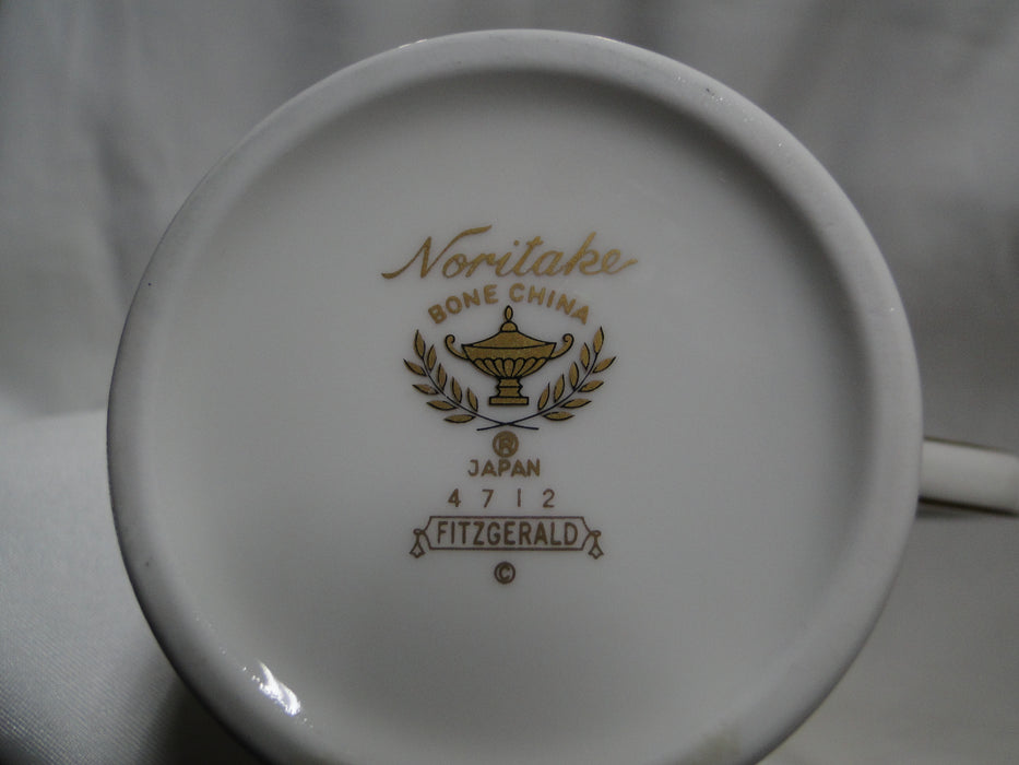 Noritake Fitzgerald, 4712, Green Marble, Gold: Creamer / Cream Pitcher, 4" Tall
