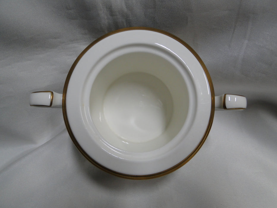 Noritake Fitzgerald, 4712, Green Marble, Gold: Sugar Bowl & Lid, 4" Tall