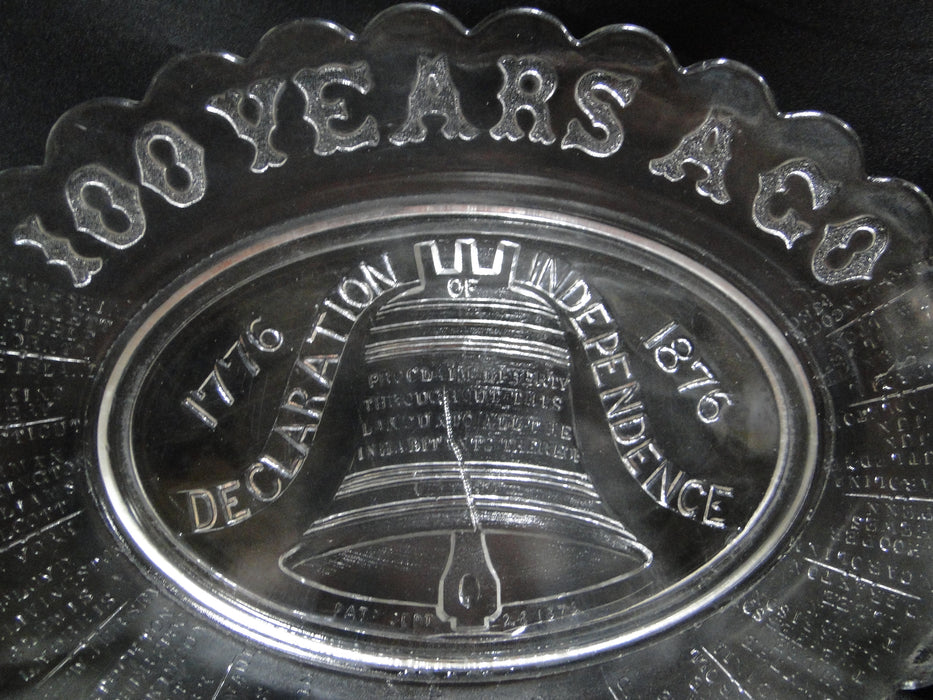 Gillinder Liberty Bell, 100 Years Ago, 1776, Names: Oval Platter, 13 1/2"