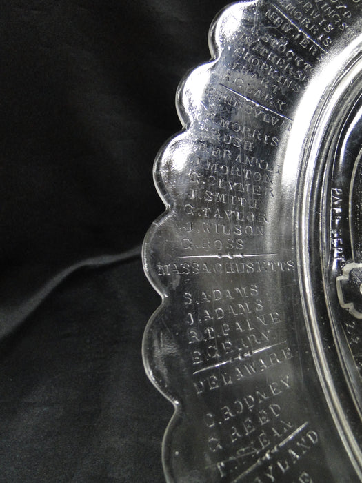 Gillinder Liberty Bell, 100 Years Ago, 1776, Names: Oval Platter, 13 1/2"