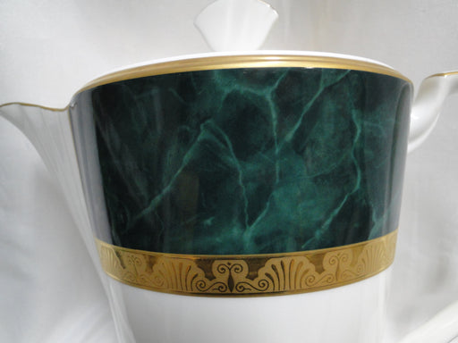 Noritake Fitzgerald, 4712, Green Marble, Gold: Coffee Pot & Lid, 9 1/4" Tall