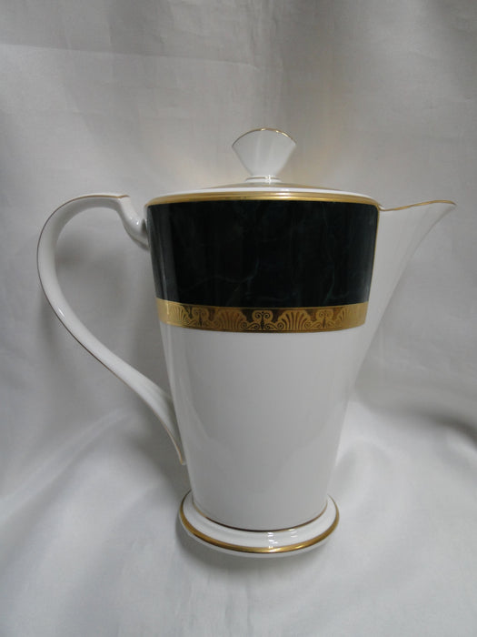 Noritake Fitzgerald, 4712, Green Marble, Gold: Coffee Pot & Lid, 9 1/4" Tall