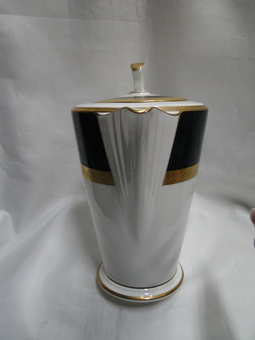 Noritake Fitzgerald, 4712, Green Marble, Gold: Coffee Pot & Lid, 9 1/4" Tall