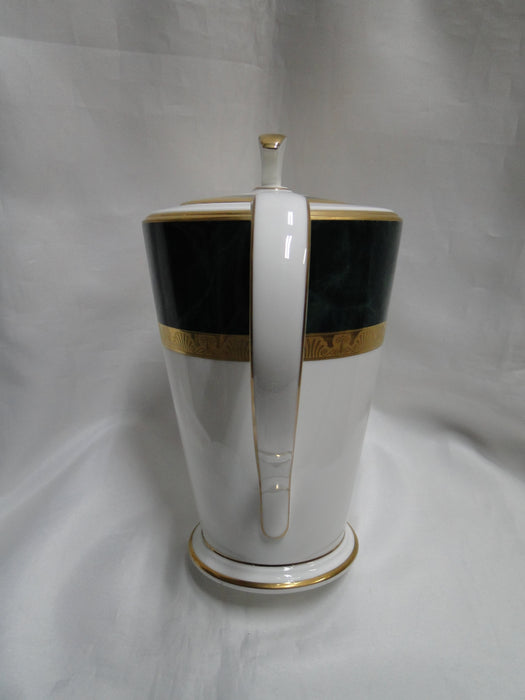 Noritake Fitzgerald, 4712, Green Marble, Gold: Coffee Pot & Lid, 9 1/4" Tall