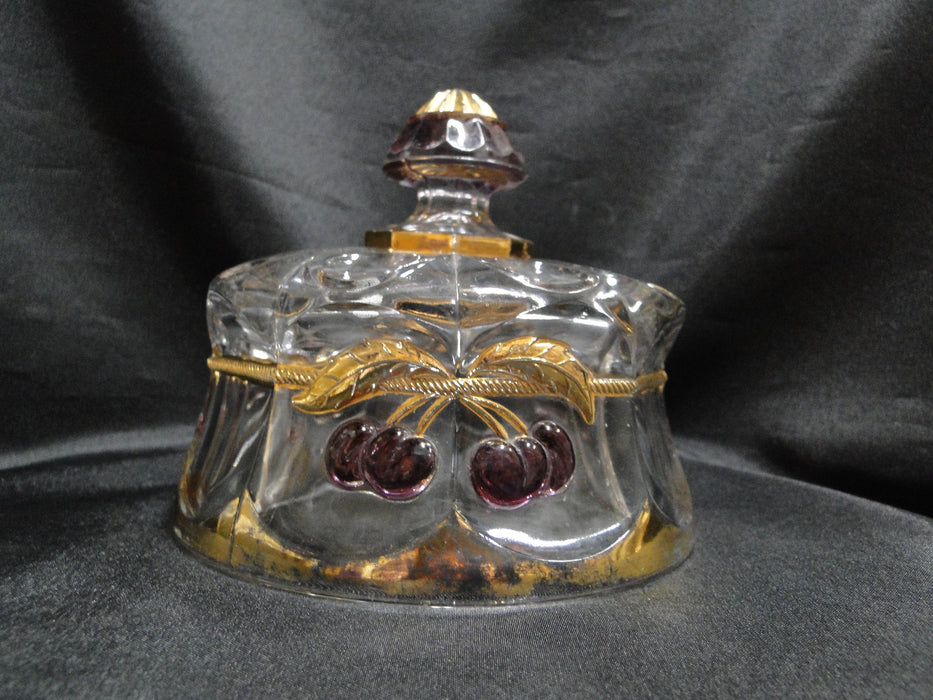 Mosser Glass Cherry Thumbprint: Round Butter Dish & Lid