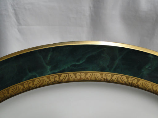 Noritake Fitzgerald, 4712, Green Marble, Gold: Oval Serving Platter, 12 1/2"