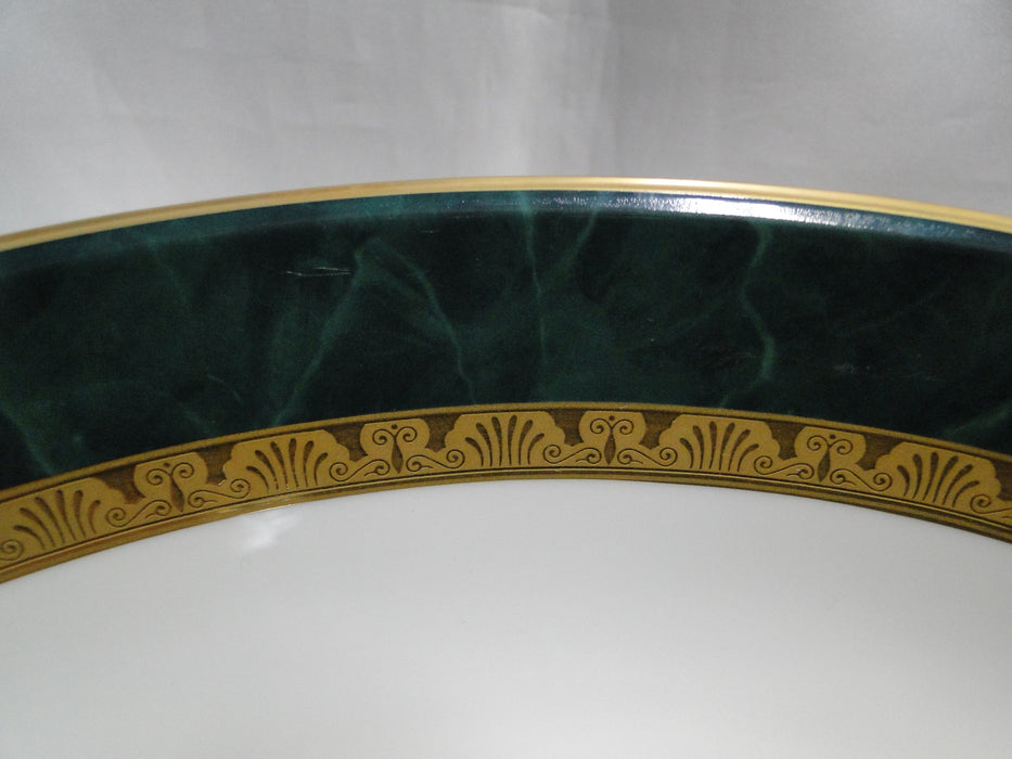 Noritake Fitzgerald, 4712, Green Marble, Gold: Oval Serving Bowl, 10 1/8"