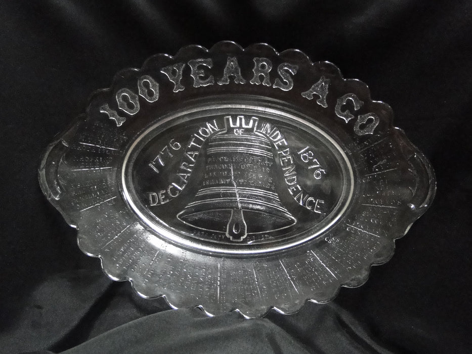 Gillinder Liberty Bell, 100 Years Ago, 1776, Names: Oval Platter, 13 1/2"