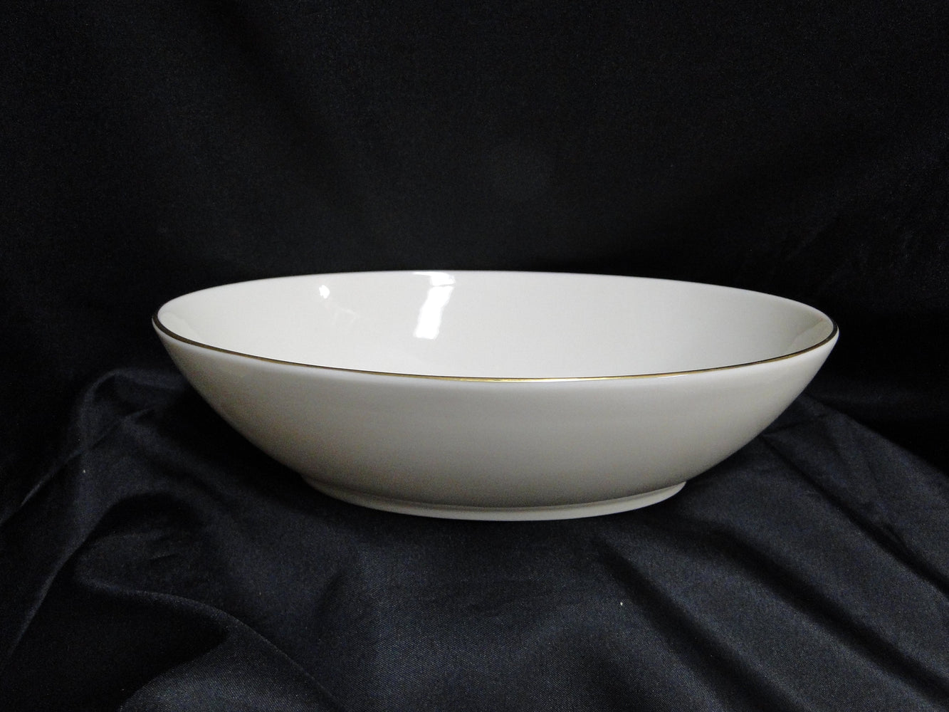 Lenox Olympia Gold, Coupe Shape, Gold Trim: Oval Serving Bowl, 9 3/4" x 2 1/2"