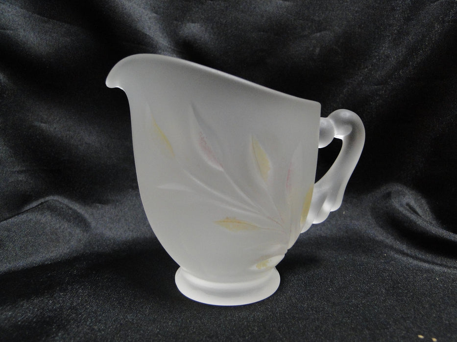 Indiana Glass Willow Frost Pink Yellow: Open Sugar Bowl, Creamer, & As Is Tray