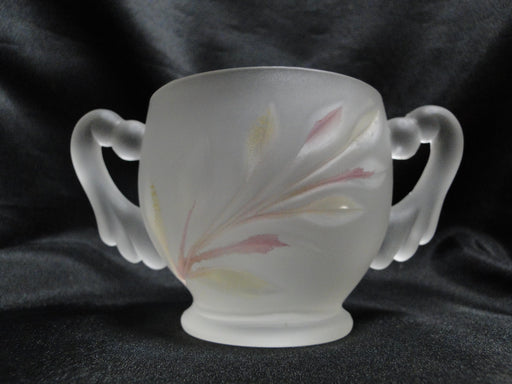 Indiana Glass Willow Frost Pink Yellow: Open Sugar Bowl, Creamer, & As Is Tray
