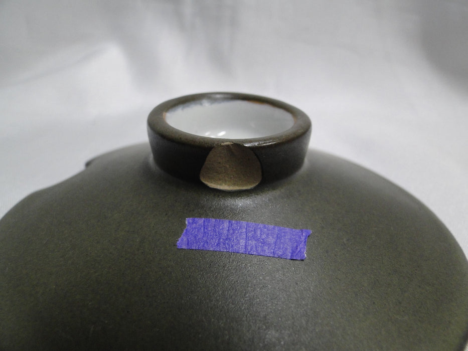 Denby-Langley Camelot Dark Green: Sugar Bowl w/ Chipped Handle on Lid, As Is