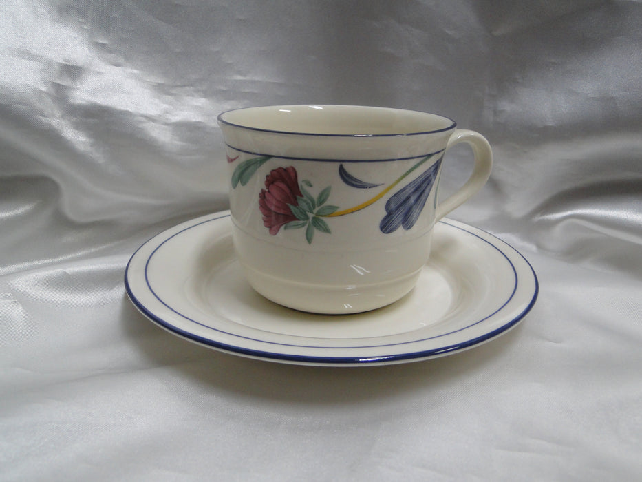Lenox Poppies on Blue Chinastone: Cup & Saucer Set (s), 2 3/4" Tall