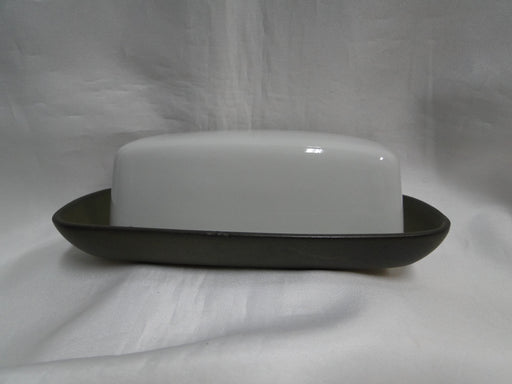 Denby-Langley Camelot Dark Green & White: 1/4 lb Butter Dish & Lid