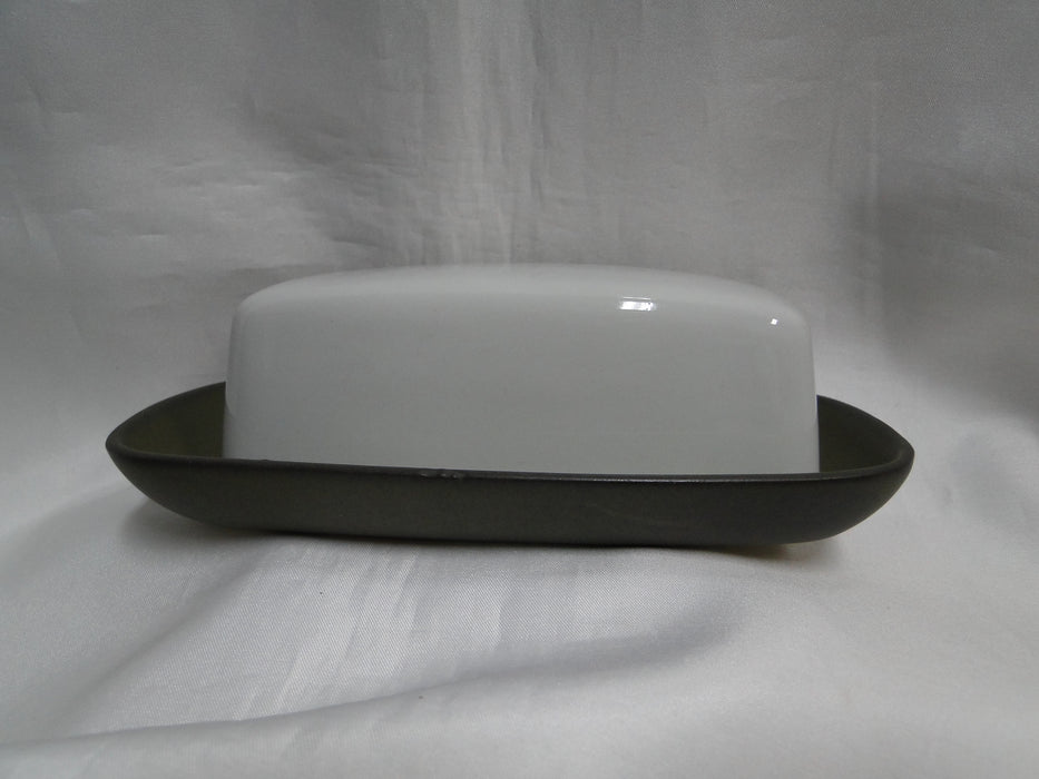 Denby-Langley Camelot Dark Green & White: 1/4 lb Butter Dish & Lid