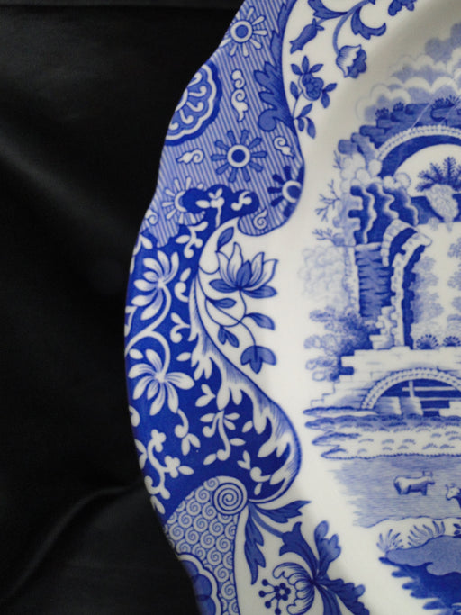 Spode Italian, Blue Scene, England: Charger Plate, 12", Box, Flaw