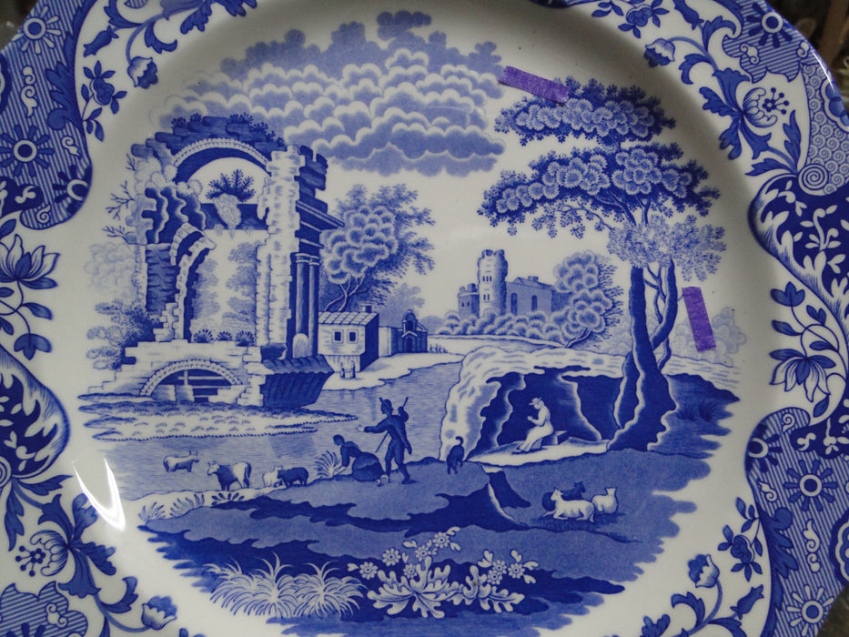 Spode Italian, Blue Scene, England: Charger Plate, 12", Box, Flaw