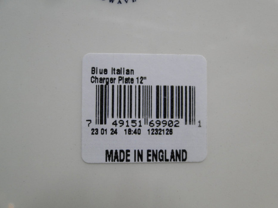 Spode Italian, Blue Scene, England: Charger Plate, 12", Box, Flaw