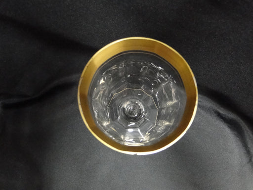 Clear w/ Encrusted Gold Band of Flowers & Dots: Water, 6 5/8", As Is, CR#076