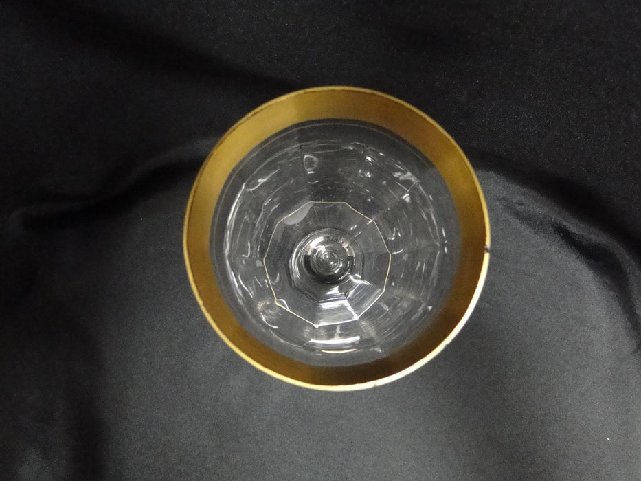 Clear w/ Encrusted Gold Band of Flowers & Dots: Water, 6 5/8", As Is, CR#076