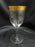 Clear w/ Encrusted Gold Band of Flowers & Dots: Water, 6 5/8", As Is, CR#076