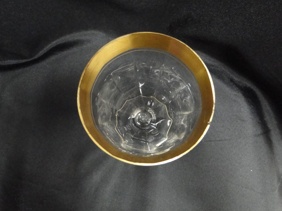 Clear w/ Encrusted Gold Band of Flowers & Dots: Water, 6 5/8", As Is, CR#076