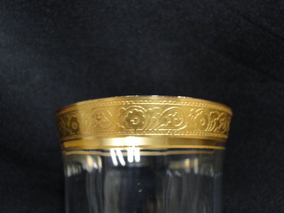 Clear w/ Encrusted Gold Band of Flowers & Dots: Water, 6 5/8", As Is, CR#076