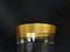 Clear w/ Encrusted Gold Band of Flowers & Dots: Water, 6 5/8", As Is, CR#076