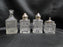 Condiment Set & Metal Holder: Salt, Pepper, Sugar / Jam & Lid, Bottle