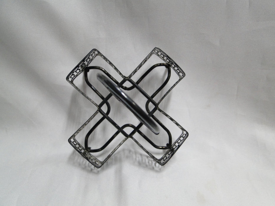 Condiment Set & Metal Holder: Salt, Pepper, Sugar / Jam & Lid, Bottle