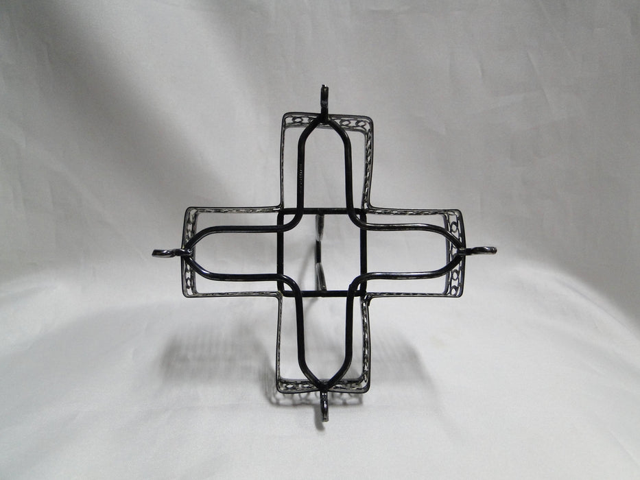 Condiment Set & Metal Holder: Salt, Pepper, Sugar / Jam & Lid, Bottle