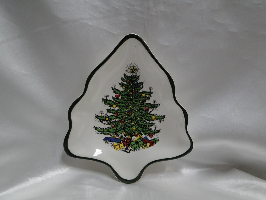 Cuthbertson Christmas Tree: Small Tree Shaped Dish, 6 1/4", Crazing