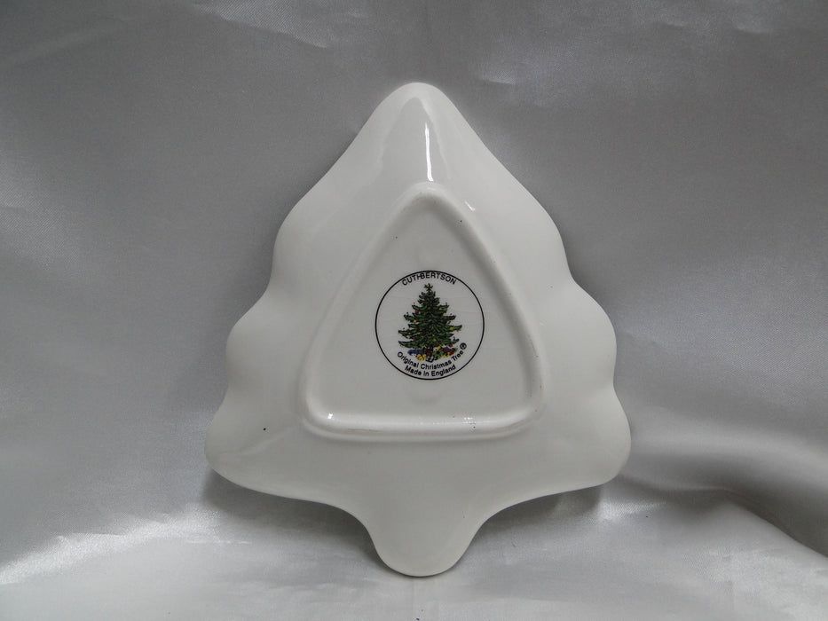 Cuthbertson Christmas Tree: Small Tree Shaped Dish, 6 1/4", Crazing