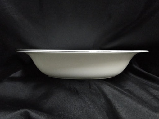 Wedgwood Signet Platinum, White w/ Platinum Trim: Oval Serving Bowl, 9 3/4"