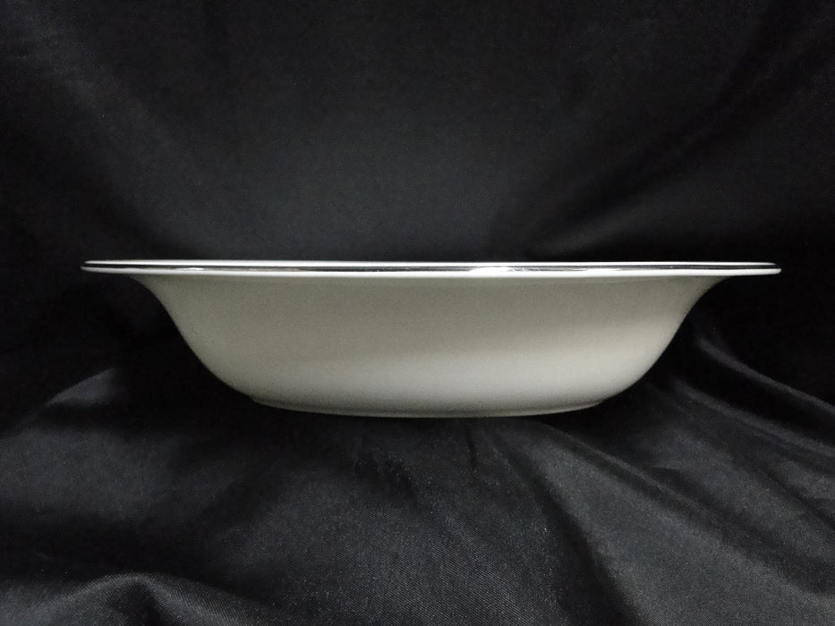 Wedgwood Signet Platinum, White w/ Platinum Trim: Oval Serving Bowl, 9 3/4"