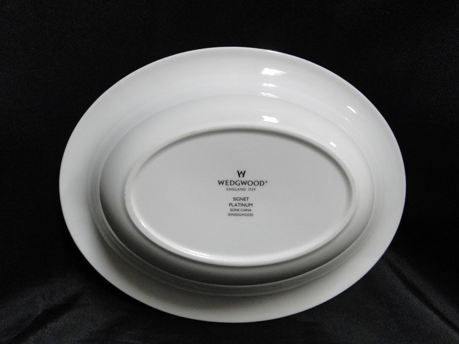 Wedgwood Signet Platinum, White w/ Platinum Trim: Oval Serving Bowl, 9 3/4"