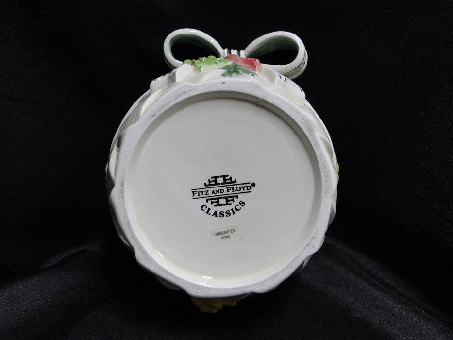 Fitz & Floyd Herb Garden: Round Covered Butter Dish, 5 3/8" x 4 3/4" Tall