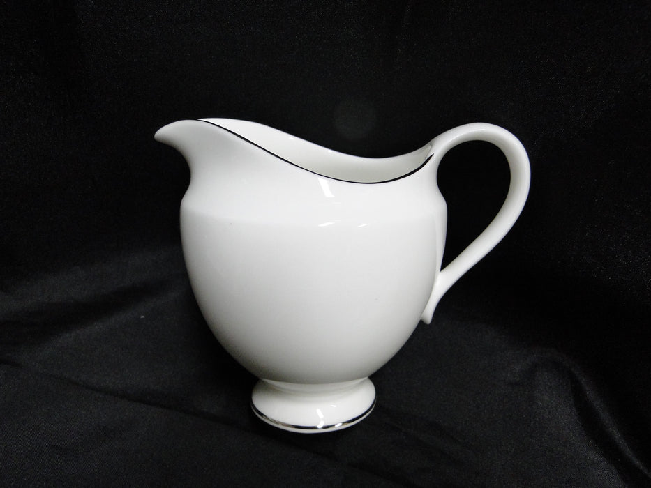 Wedgwood Signet Platinum, White w/ Platinum Trim: Creamer, 4" Tall