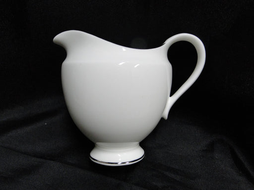 Wedgwood Signet Platinum, White w/ Platinum Trim: Creamer, 4" Tall