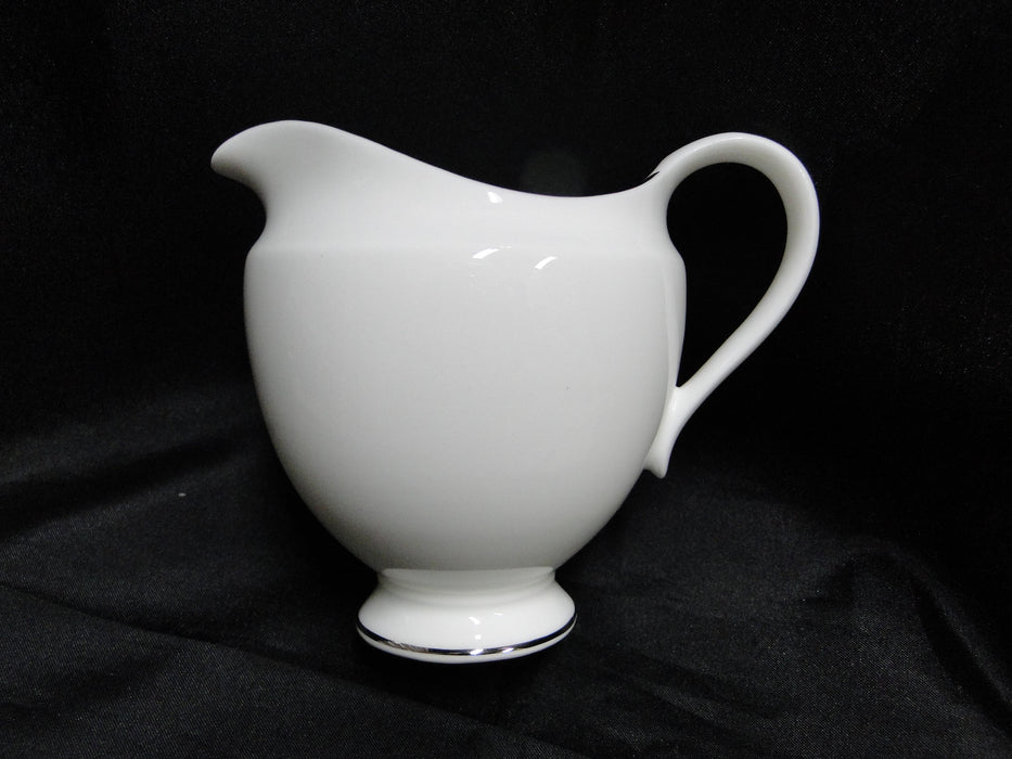 Wedgwood Signet Platinum, White w/ Platinum Trim: Creamer, 4" Tall