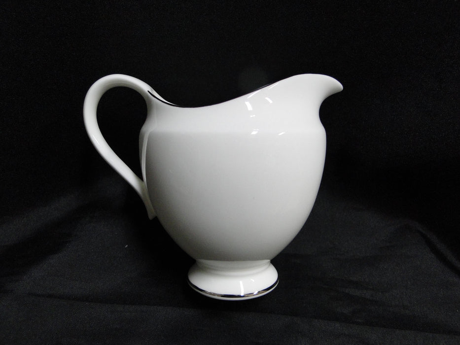 Wedgwood Signet Platinum, White w/ Platinum Trim: Creamer, 4" Tall