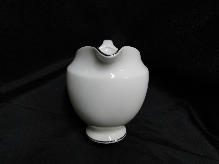 Wedgwood Signet Platinum, White w/ Platinum Trim: Creamer, 4" Tall