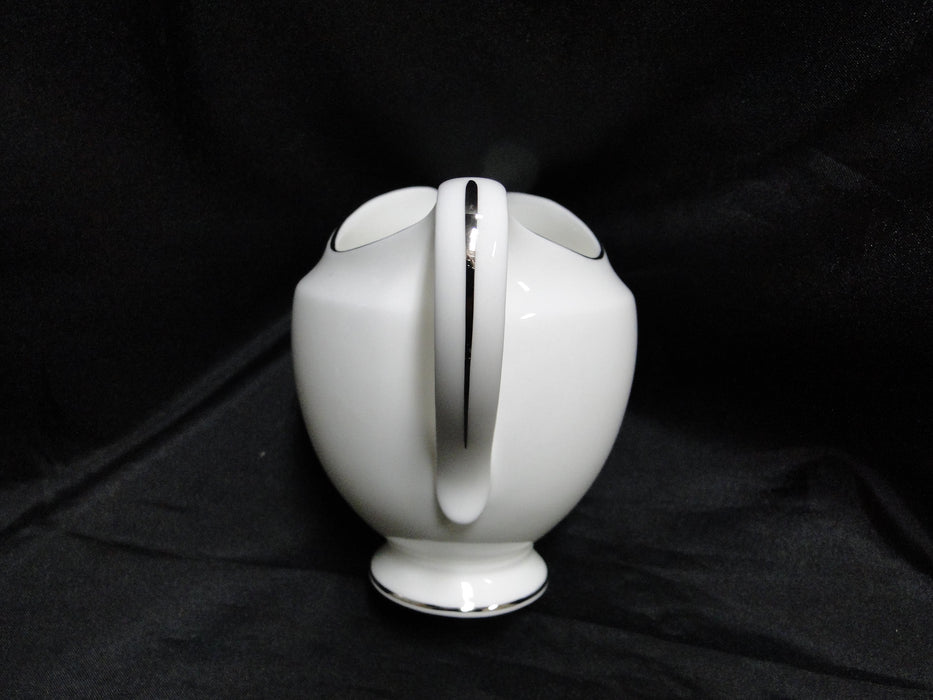 Wedgwood Signet Platinum, White w/ Platinum Trim: Creamer, 4" Tall