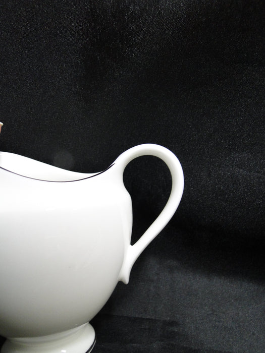 Wedgwood Signet Platinum, White w/ Platinum Trim: Creamer, 4" Tall