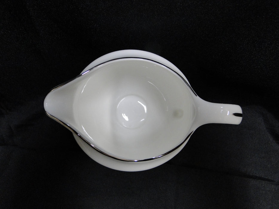 Wedgwood Signet Platinum, White w/ Platinum Trim: Creamer, 4" Tall