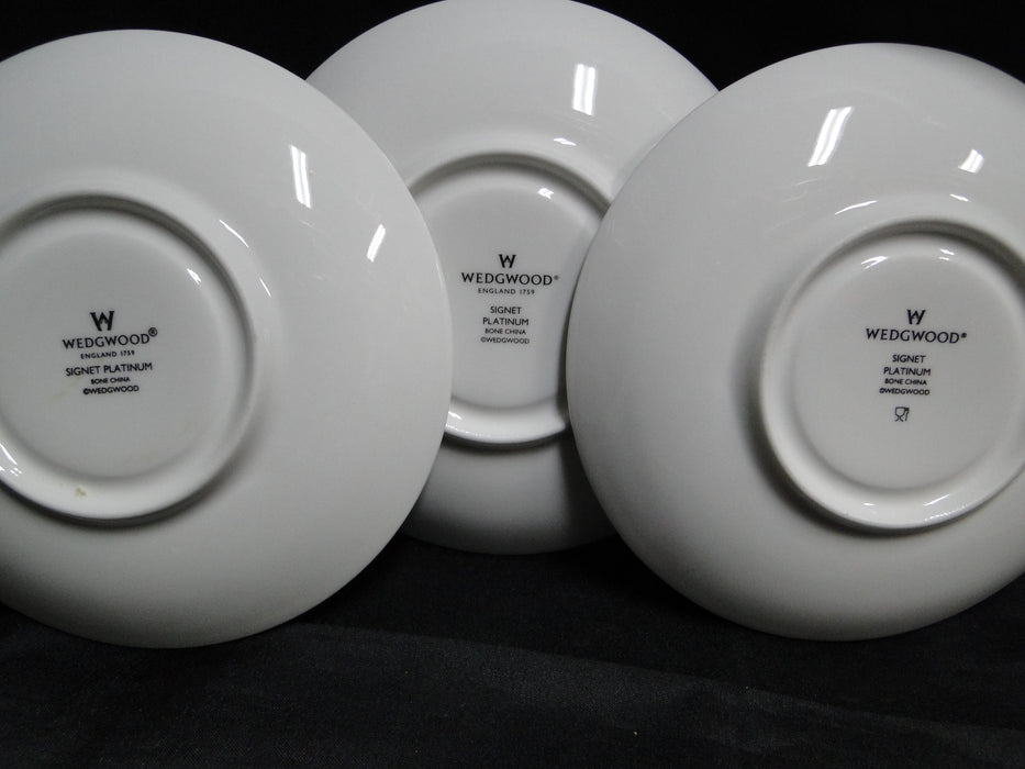 Wedgwood Signet Platinum, White w/ Platinum Trim: Cup & Saucer Set (s), 3 1/8"
