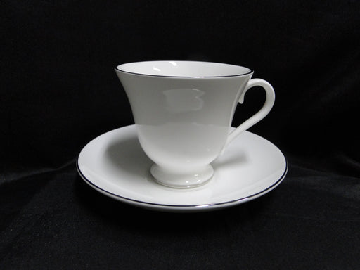 Wedgwood Signet Platinum, White w/ Platinum Trim: Cup & Saucer Set (s), 3 1/8"