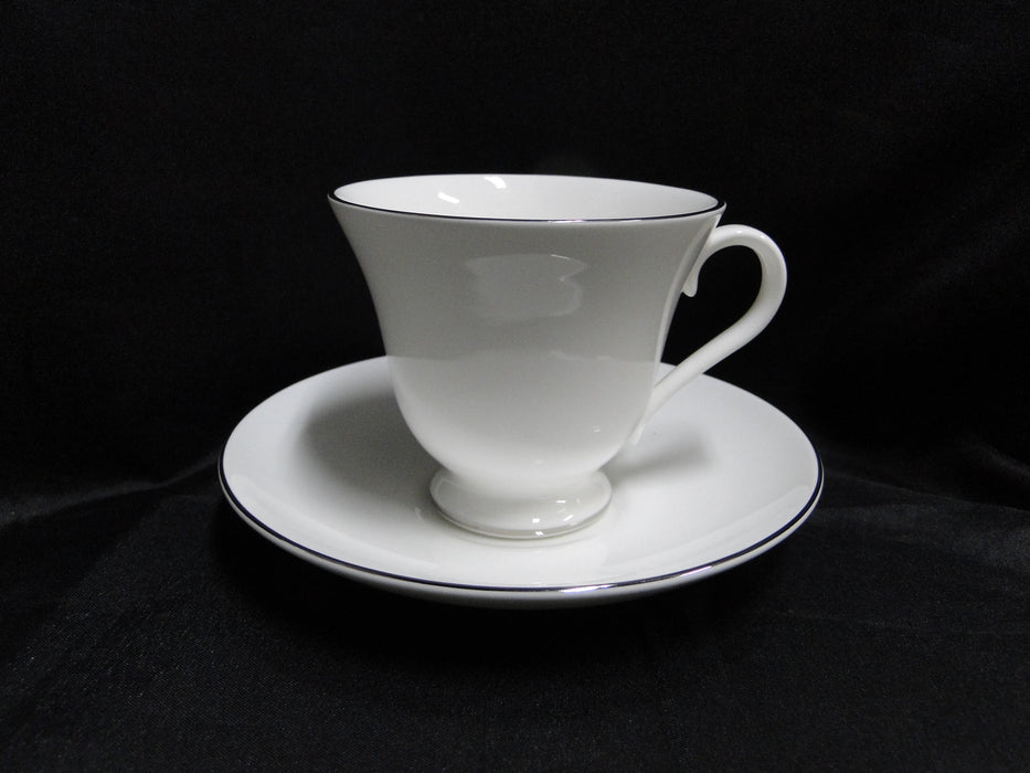 Wedgwood Signet Platinum, White w/ Platinum Trim: Cup & Saucer Set (s), 3 1/8"