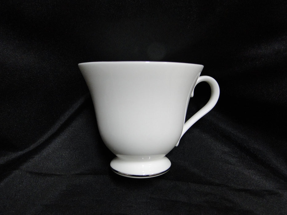 Wedgwood Signet Platinum, White w/ Platinum Trim: Cup & Saucer Set (s), 3 1/8"