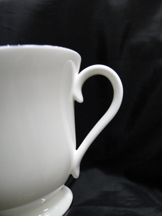 Wedgwood Signet Platinum, White w/ Platinum Trim: Cup & Saucer Set (s), 3 1/8"